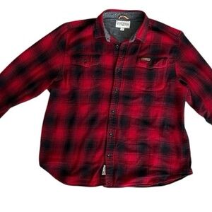 Field & Stream Red Black Plaid Flannel Shirt Men’s XXL Button Up Outdoor